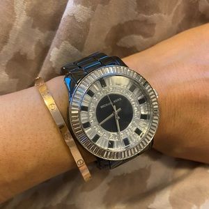 Michael Kors gunmetal blinged out watch
